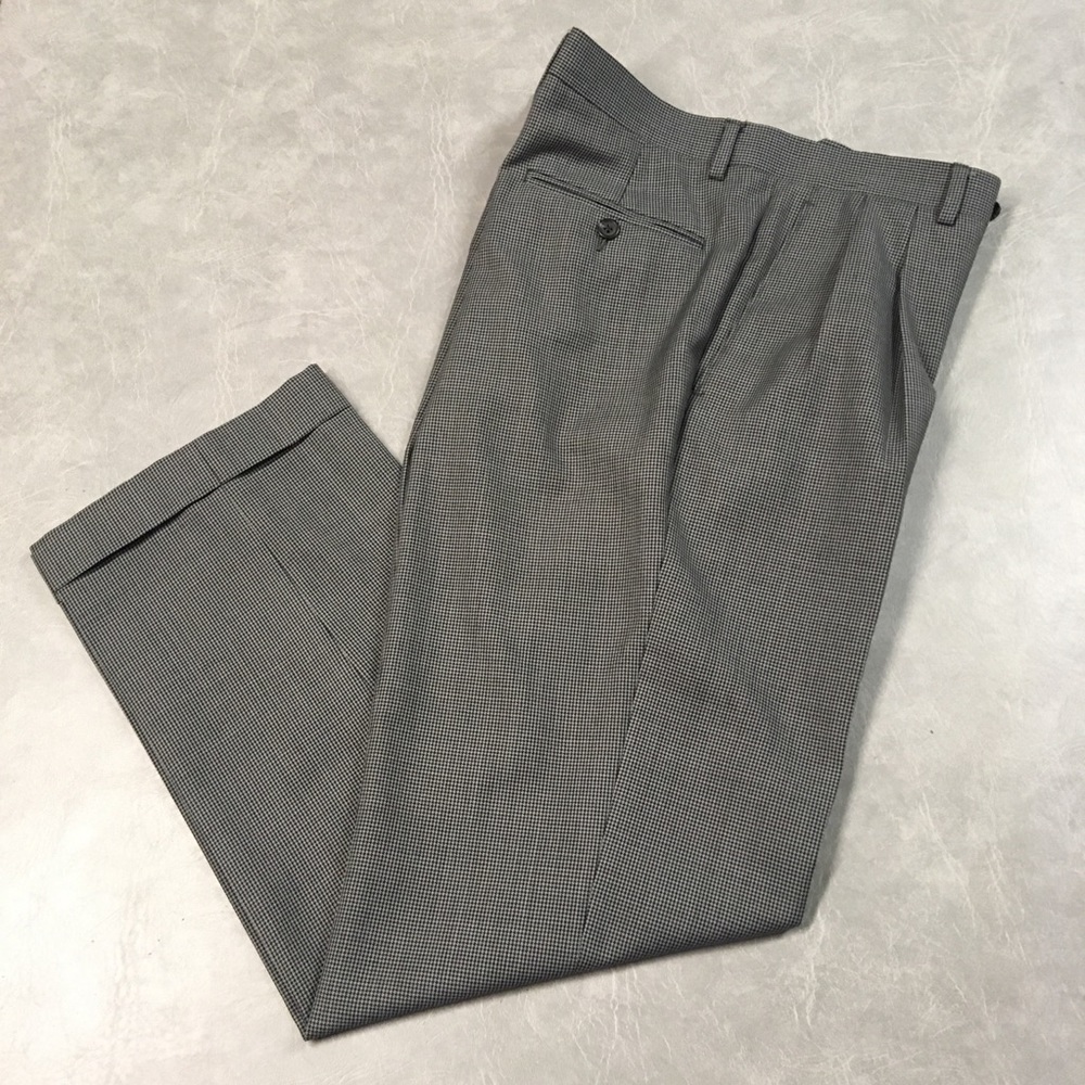 Lauren Ralph Lauren Classic Dress Pants Black/Gray Houndstooth Wool Blend